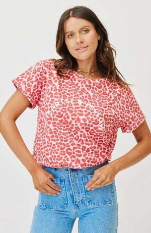 CARTEL & WILLOW Marlo Tee - Berry Leopard Tees - Zabecca Living
