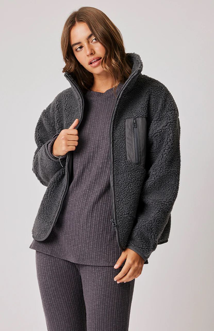 CARTEL & WILLOW Remi Zip Up - Charcoal Jacket - Zabecca Living