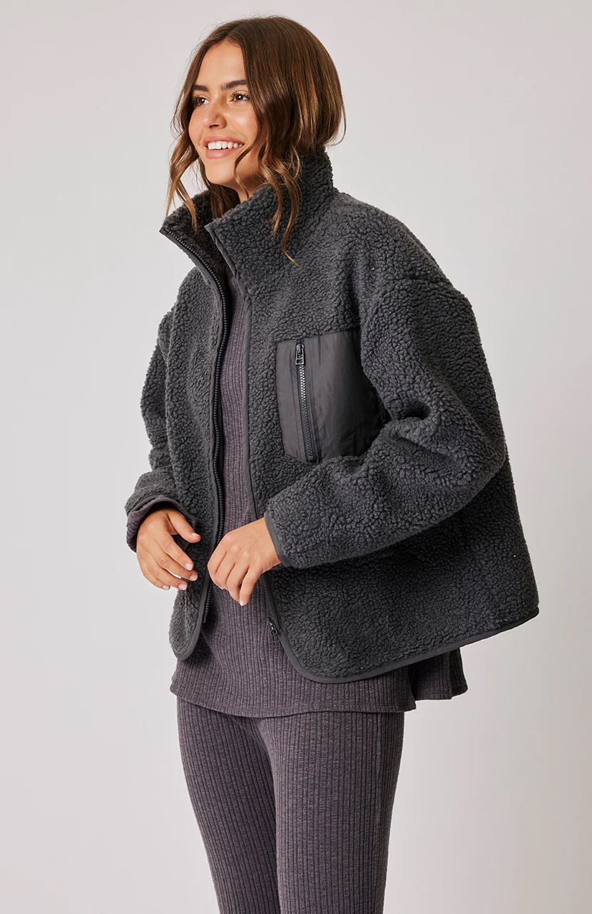 CARTEL & WILLOW Remi Zip Up - Charcoal Jacket - Zabecca Living