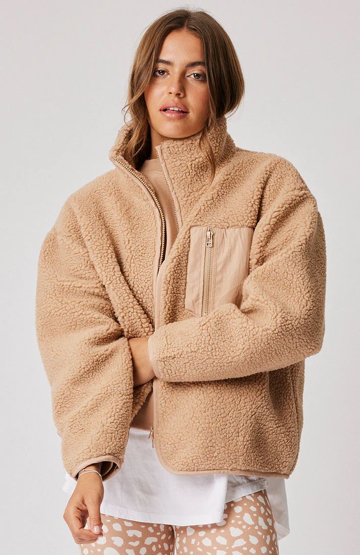 CARTEL & WILLOW Rimi Zip Up - Camel Jacket - Zabecca Living