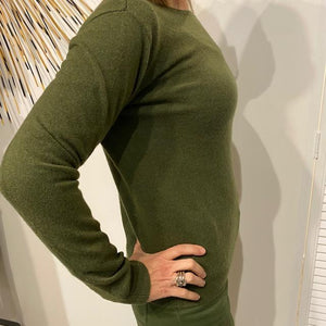 CASCH ET SOIE Boyfriend Sweater - Army Jumpers + Knitwear - Zabecca Living