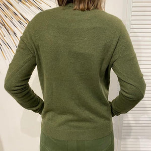 CASCH ET SOIE Boyfriend Sweater - Army Jumpers + Knitwear - Zabecca Living