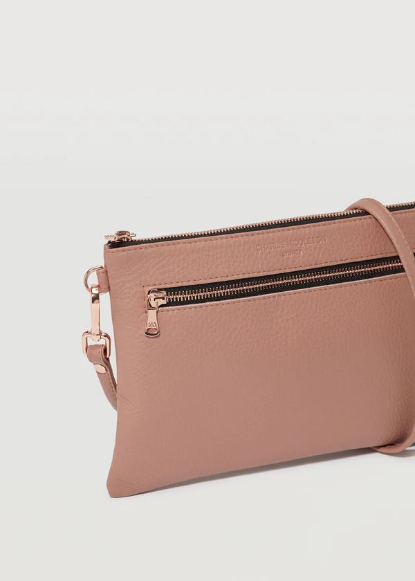 CHARLIE MIDDLETON Ballet Dual Zip Crossbody - Gold HANDBAG - Zabecca Living