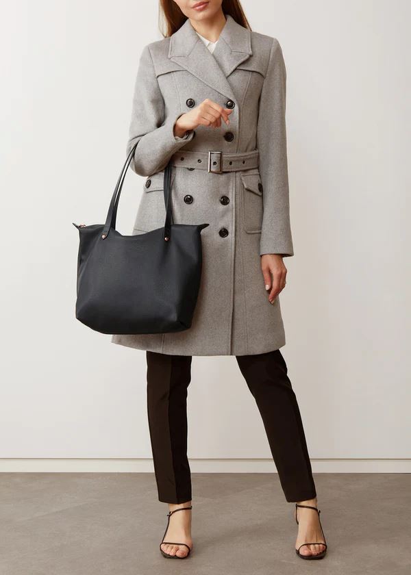 CHARLIE MIDDLETON Black Nappa Mini Bespoke Zippered Tote - Silver HANDBAG - Zabecca Living
