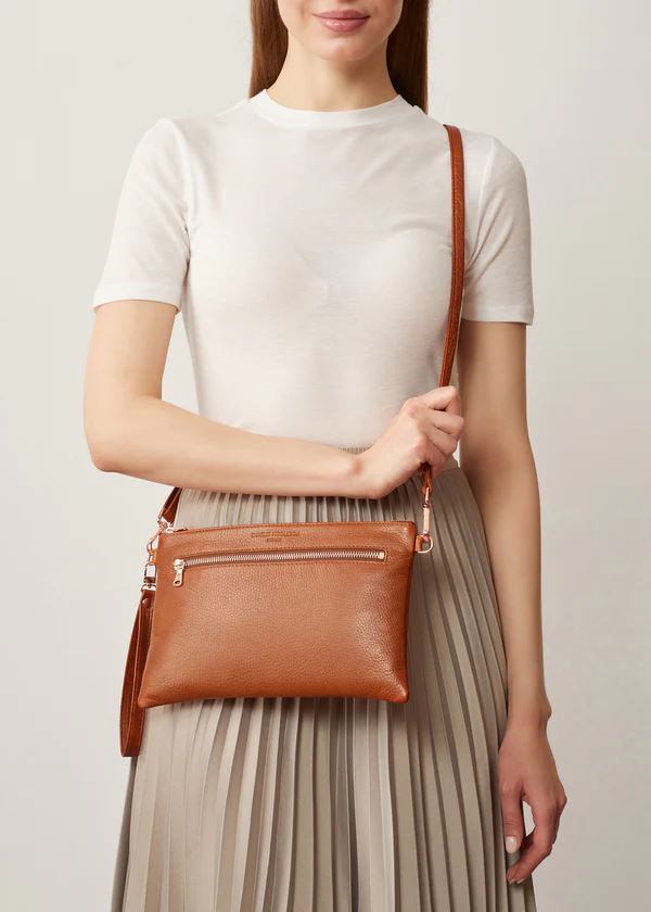 CHARLIE MIDDLETON Cedar Dual Zip Crossbody - Silver HANDBAG - Zabecca Living