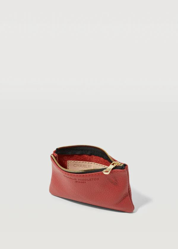 CHARLIE MIDDLETON Crimson Coin Purse - Gold Purse - Zabecca Living