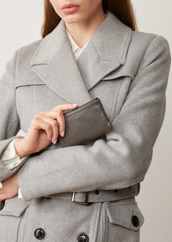 CHARLIE MIDDLETON Slate Coin Purse - Silver Purse - Zabecca Living