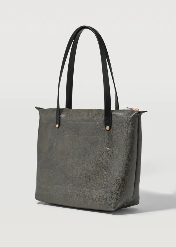 CHARLIE MIDDLETON Slate Mini Bespoke Zippered Tote - Silver HANDBAG - Zabecca Living