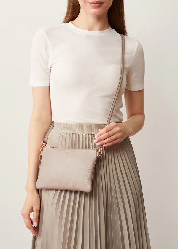 CHARLIE MIDDLETON Taupe Essential Crossbody - Gold HANDBAG - Zabecca Living