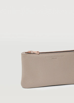 CHARLIE MIDDLETON Taupe Mini Pochette - Silver Purse - Zabecca Living