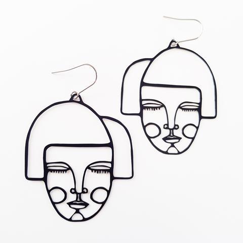 DENZ Alice Dangles - Black Earrings - Zabecca Living