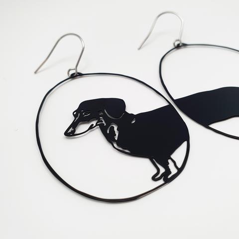 DENZ Dachshunds - Black Earrings - Zabecca Living