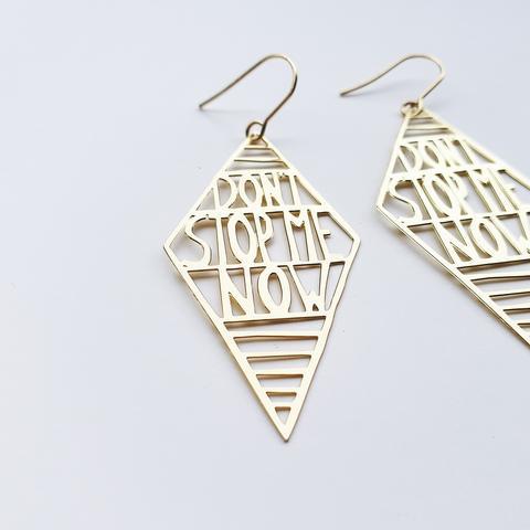 DENZ Don't Stop Me Now Dangles - Gold Earrings - Zabecca Living