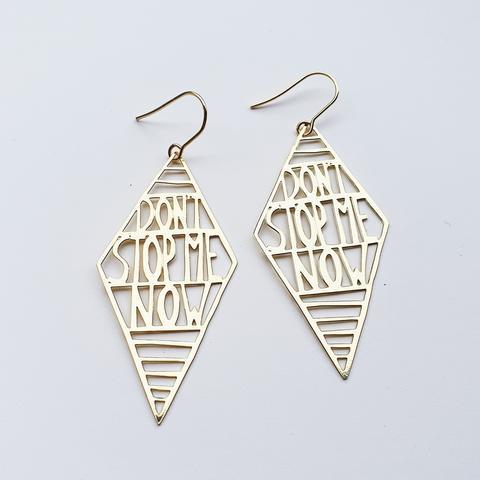 DENZ Don't Stop Me Now Dangles - Gold Earrings - Zabecca Living