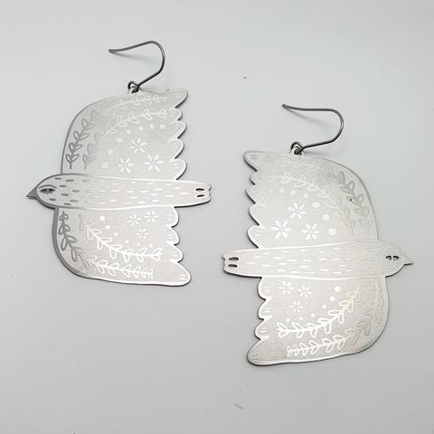DENZ Dove Dangles - Silver Earrings - Zabecca Living