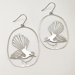 DENZ Fantail Dangles - Silver Earrings - Zabecca Living