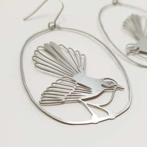 DENZ Fantail Dangles - Silver Earrings - Zabecca Living