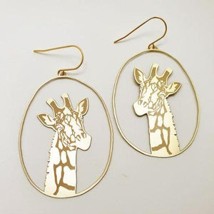 DENZ Giraffe Dangles - Gold Earrings - Zabecca Living