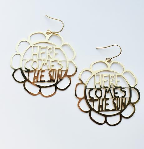 DENZ Here Comes The Sun Dangles - Gold Earrings - Zabecca Living