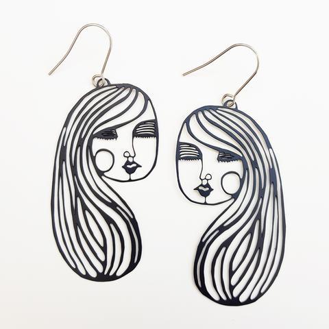 DENZ Jane Dangles - Black Earrings - Zabecca Living