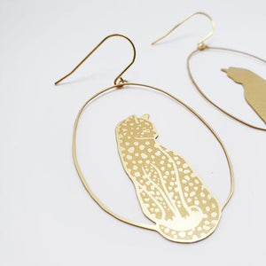 DENZ Leopard Dangles - Gold Earrings - Zabecca Living