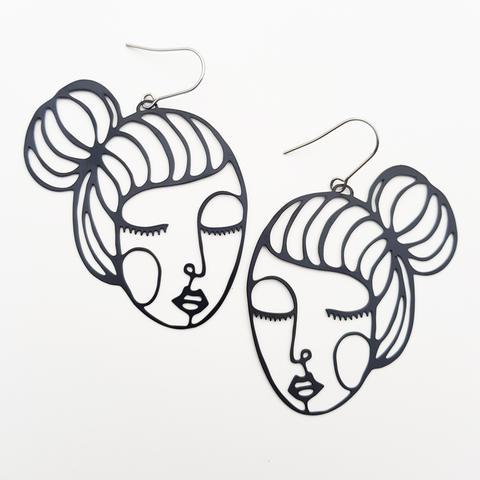 DENZ Mary Dangles - Black Earrings - Zabecca Living