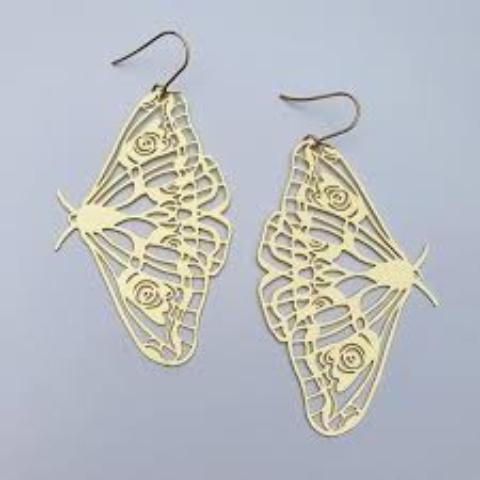 DENZ Moths - Gold Earrings - Zabecca Living