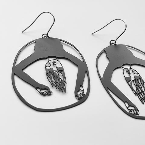 DENZ Peggy Dangles - Black Earrings - Zabecca Living