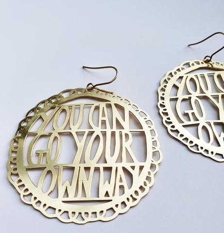 DENZ You Can Go Your Own Way Dangles - Gold Earrings - Zabecca Living