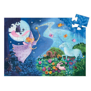 DJECO Fairy And Unicorn 36pc Silhouette Puzzle PRE-SCHOOL (3-5 Yrs) - Zabecca Living