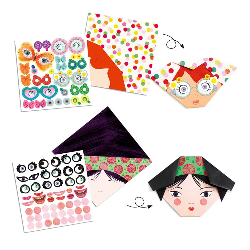 DJECO Pretty Faces Origami KIDS (5+ Yrs) - Zabecca Living
