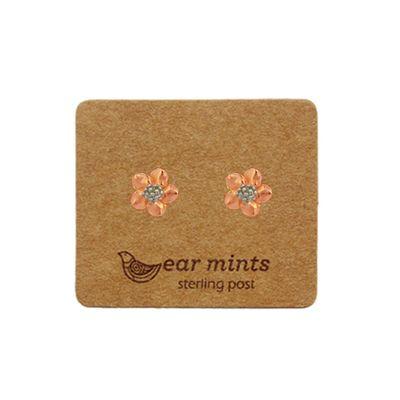 EAR MINTS Brushed 2 Tone Flower Earrings Earrings ROSE GOLD - Zabecca Living