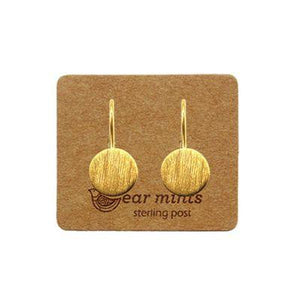 EAR MINTS Brushed Flat Circle Hook E/R Earrings GOLD - Zabecca Living