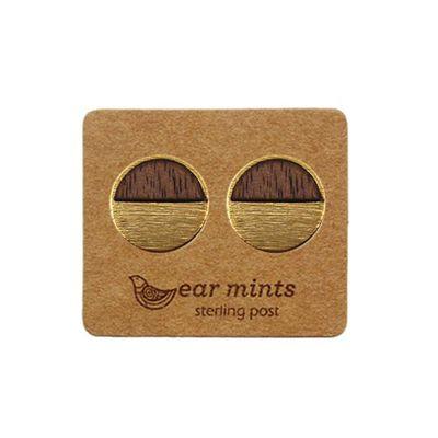 EAR MINTS Brushed Half Moon Wood Earrings Earrings GOLD - Zabecca Living