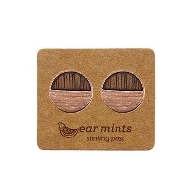 EAR MINTS Brushed Half Moon Wood Earrings Earrings ROSE GOLD - Zabecca Living