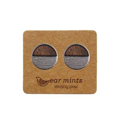 EAR MINTS Brushed Half Moon Wood Earrings Earrings SILVER - Zabecca Living