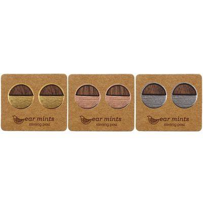 EAR MINTS Brushed Half Moon Wood Earrings Earrings - Zabecca Living