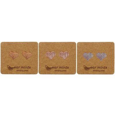 EAR MINTS Brushed Heart Earrings Earrings - Zabecca Living
