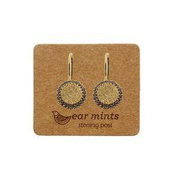 EAR MINTS Circle With Cubic Frame Hook Earrings Earrings GOLD - Zabecca Living