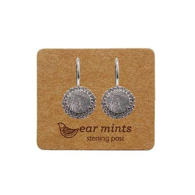 EAR MINTS Circle With Cubic Frame Hook Earrings Earrings SILVER - Zabecca Living