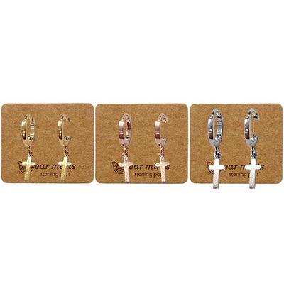 EAR MINTS Cross Pend Hoop Earrings Earrings - Zabecca Living