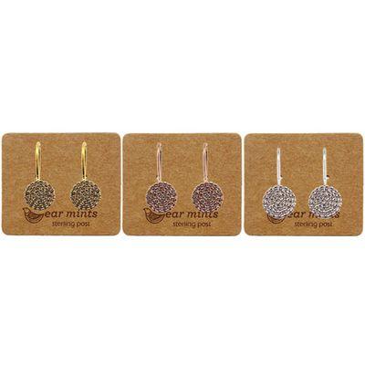 EAR MINTS Cubic Flat Circle Hook Earrings Earrings - Zabecca Living