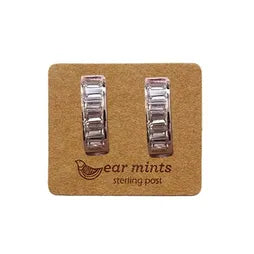 EAR MINTS Cubic Hoops Earrings Clear Earrings - Zabecca Living