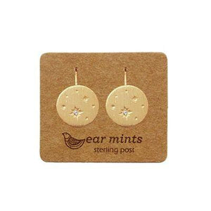 EAR MINTS Cubic Starburst Disc Hook Earrings Earrings GOLD - Zabecca Living