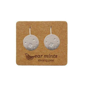 EAR MINTS Cubic Starburst Disc Hook Earrings Earrings SILVER - Zabecca Living