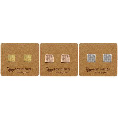 EAR MINTS Flat Brushed Square Earrings Earrings - Zabecca Living