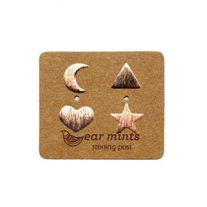 EAR MINTS Moon Heart Star Triangle Earrings Earrings ROSE GOLD - Zabecca Living