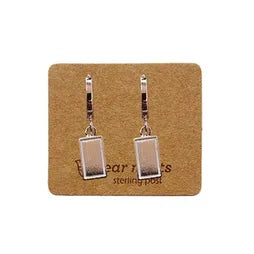 EAR MINTS Rect With Border Huggie Earrings Earrings - Zabecca Living