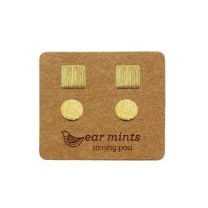 EAR MINTS Square & Circle Set of 2 Earrings GOLD - Zabecca Living