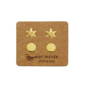 EAR MINTS Star & Circle Set of 2 Earrings Earrings GOLD - Zabecca Living